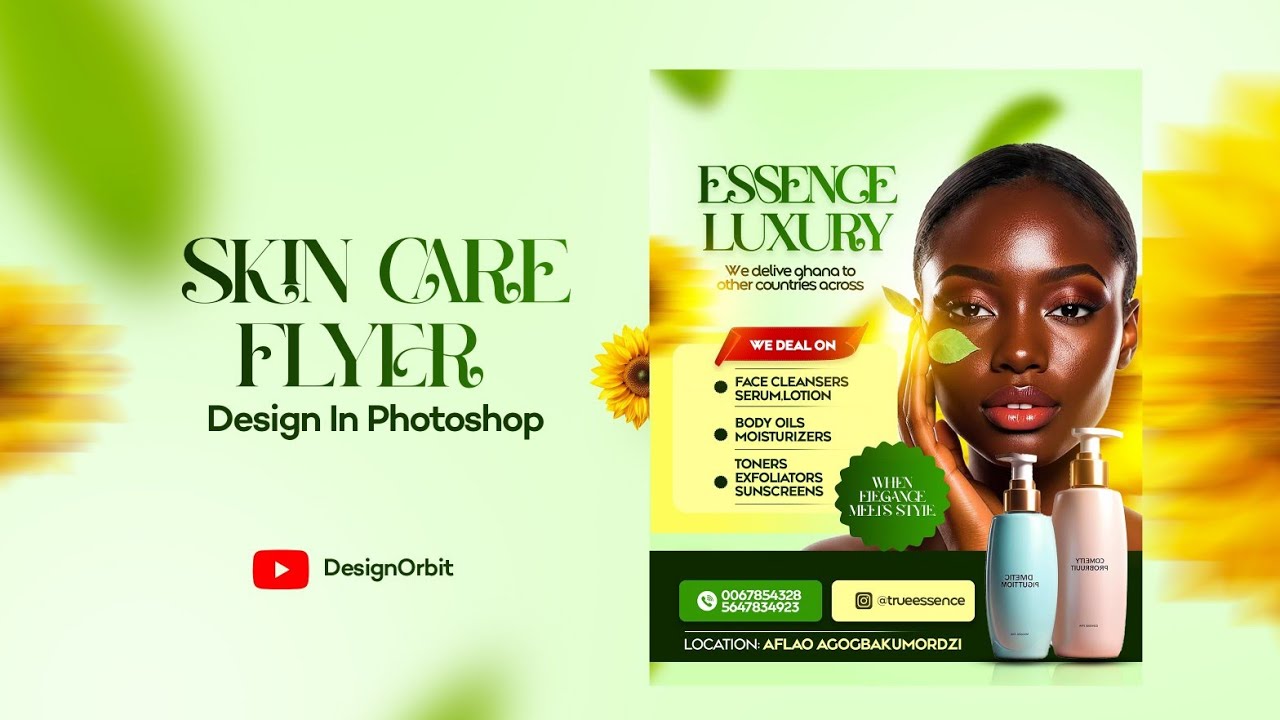 Skincare flyer design in photoshop