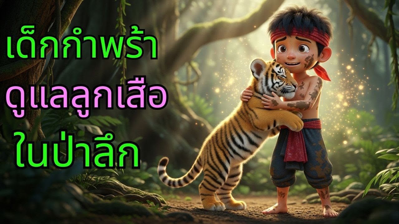 เรื่องราวของเด็กกำพร้าและลูกเสือตัวน้อยในป่าลึก|  นิทานพื้นบ้าน, ตำนาน, เรื่องเล่า, เรื่องราวเก่าๆ I