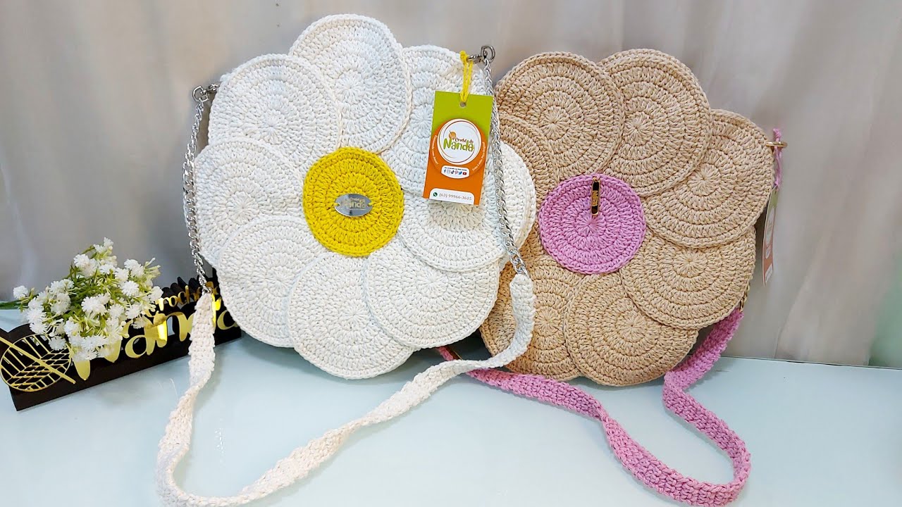 Bolsa Flower ,bolsa de Croch&ecirc;, passo a passo completo. #crochedananda #bolsadecroche