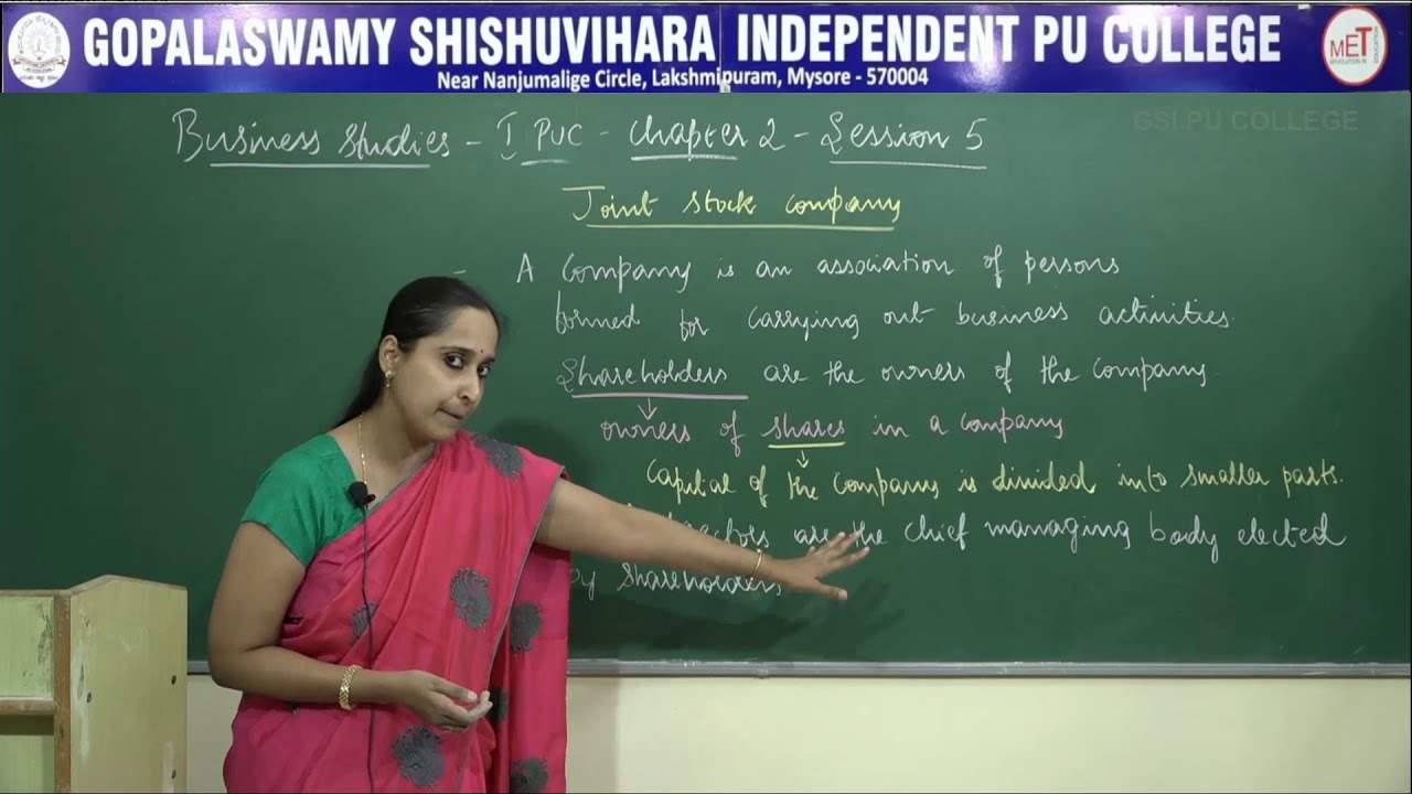 BUSINESS STUDIES | 1st PUC | CH 02 | FORMS OF BUSINESS ORGANISATION - JOINT STOCK COMPANY | S05