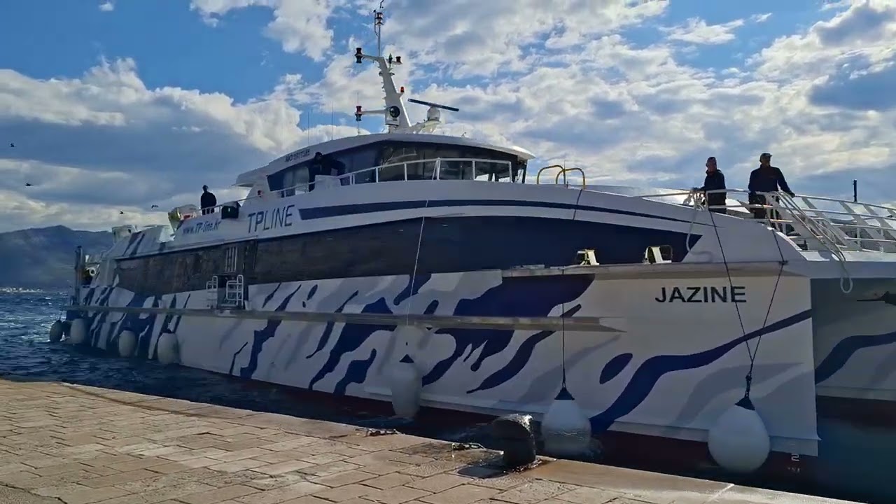 Arrival of catamaran JAZINE in Korčula, Croatia 2.10.2025 (TP Line)