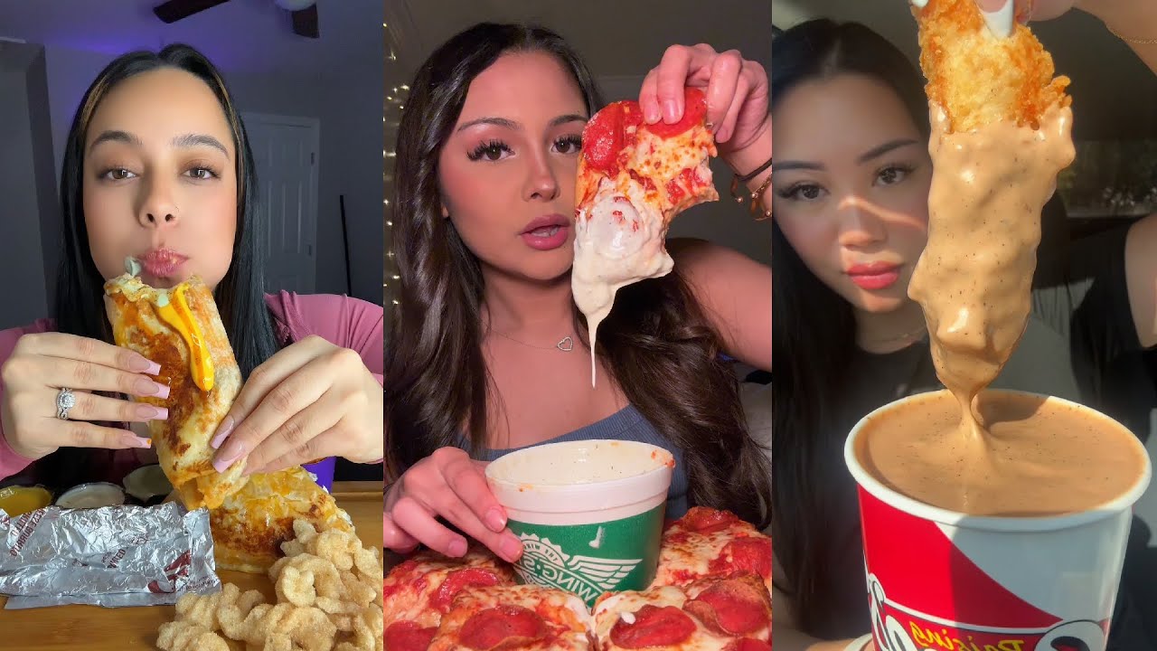 TIKTOK Mukbang Compilation Pt. 26 | Wingstop, Buldak, Taco Bell, Cane's & More!