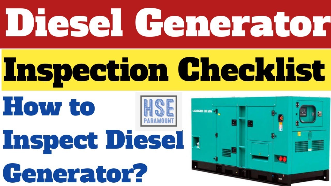 DG Inspection Checklist | How To Inspect Diesel Generator? #hseparamount #dg #dieselgenerators