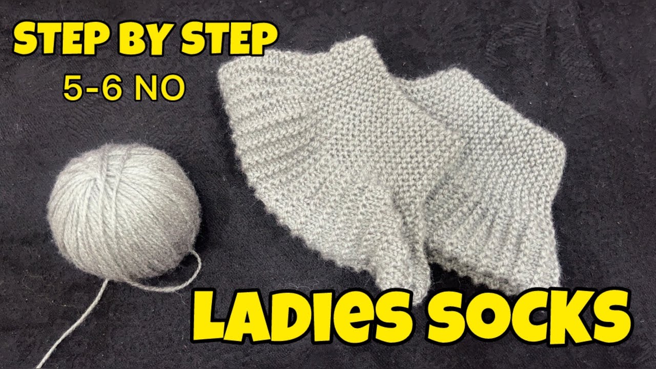 KNITTED LADIES SOCKS || THUMB SOCKS || EASY TO MAKE || 5-6 No. SOCKS || DESI KNITWORKS ||