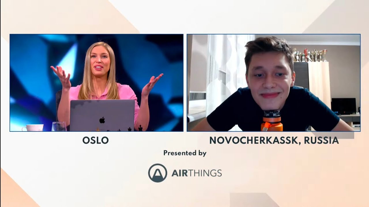 Andrey Esipenko appeared very casually for the interview like a cute boy😇after beating Magnus #chess