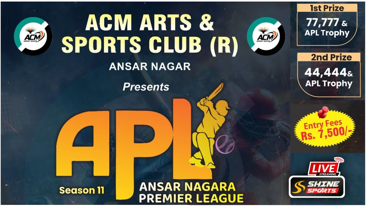 ACM ARTS & SPORTS CLUB (R) ANSAR NAGAR | ANSAR NAGARA PREMIER LEAGUE | APL - SEASON 11 | LINK - 02