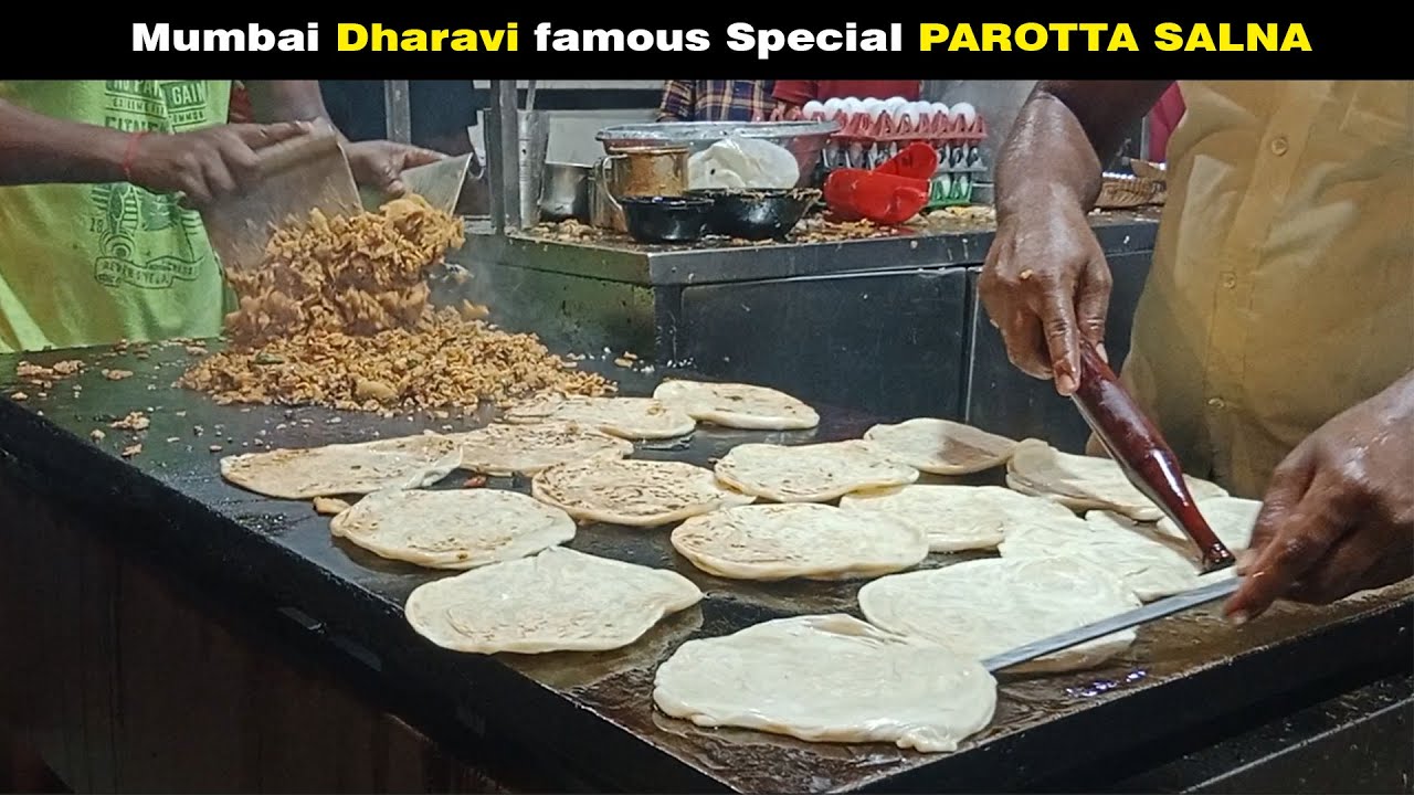 Mumbai Dharavi famous Special PAROTTA SALNA 😍 | Indian street chef | #food  #dharavi  #mumbai