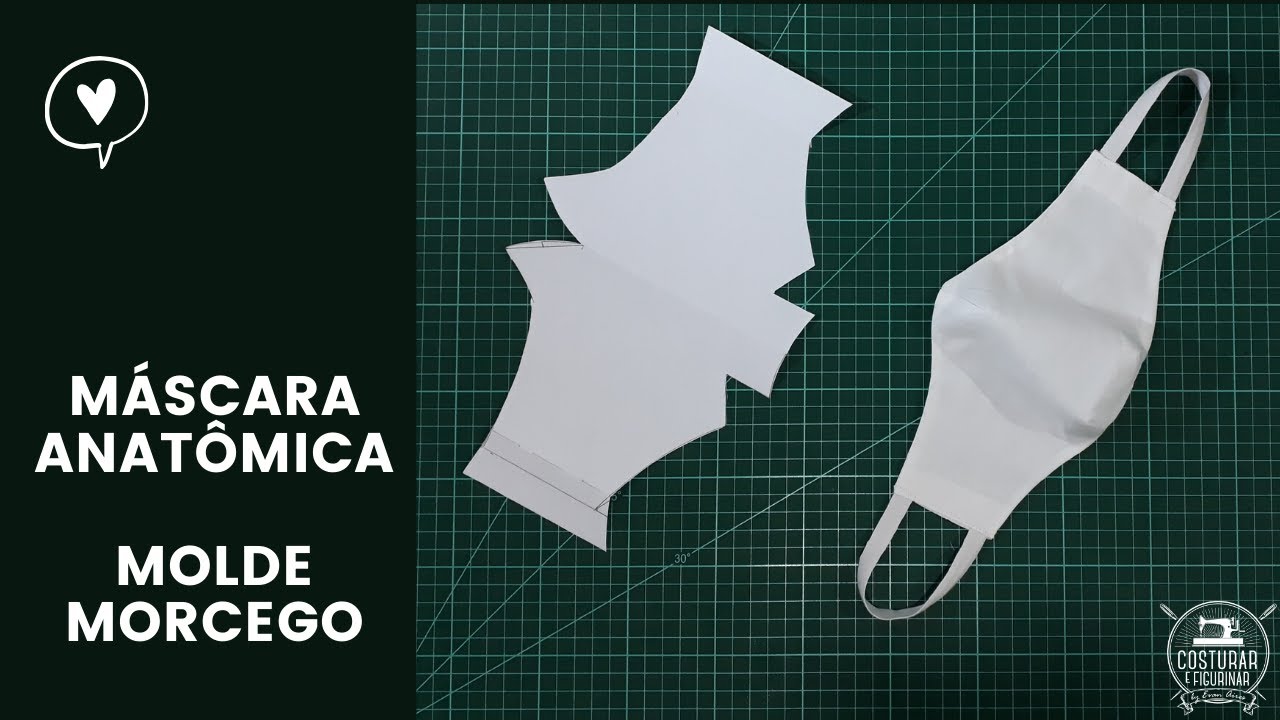 Máscara Anatômica de Proteção - Molde Morcego 3D - Super Fácil de Fazer