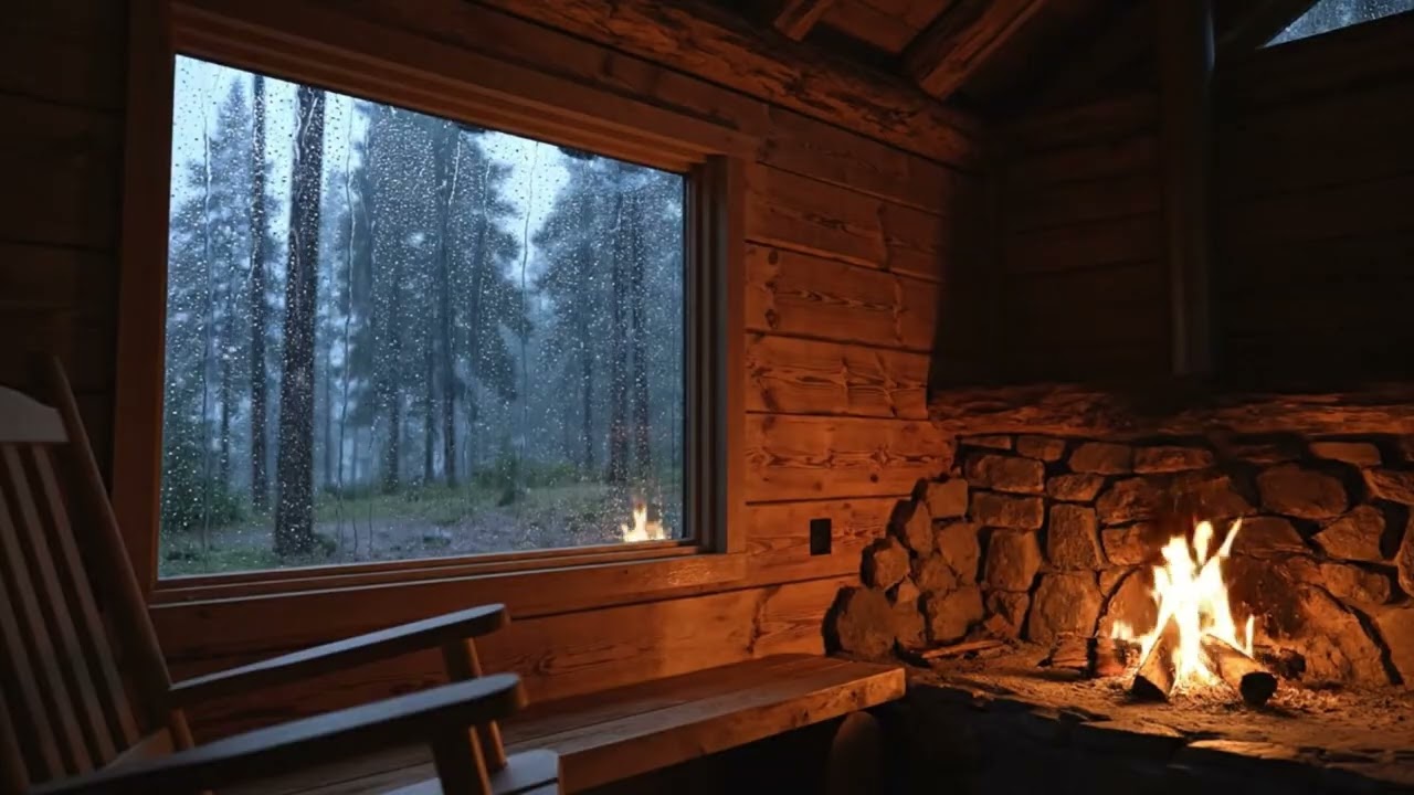 Cozy Cabin Ambience: Heavy Rain Sounds for Sleeping and Focus