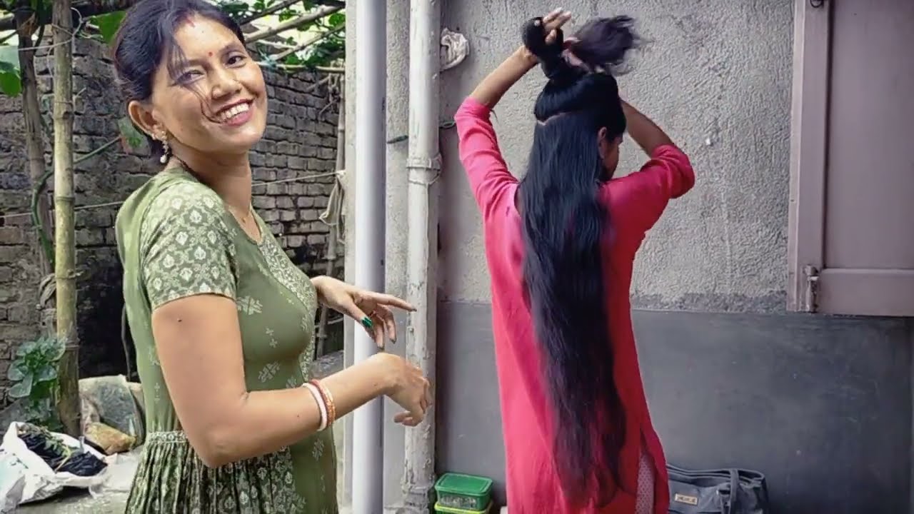 Hair cutting vlog✂️how to do long hair cutting at home 🏡 school girl haircut