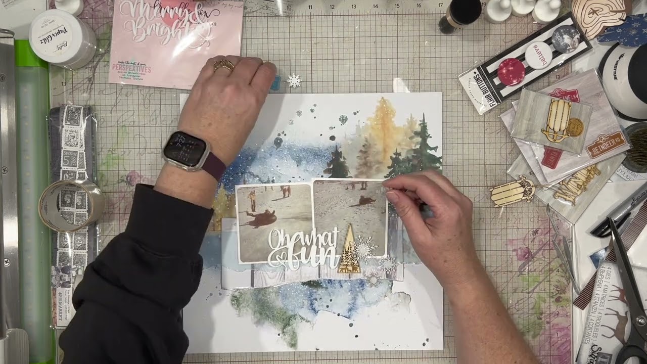 Process Video: Oh What Fun  (Some Assemblage Required/Woodgrain & Winter/Mixed Media Mayhem)
