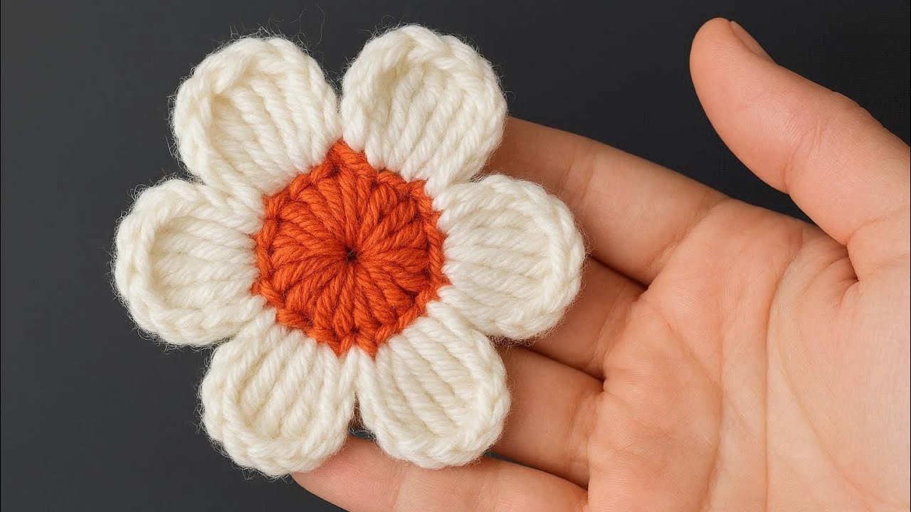 Very easy Crochet simple flower Tutorial for beginners 