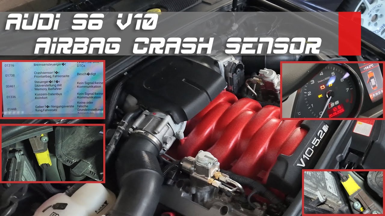 Airbag Crash Sensor (Front) Fahrerseite am Audi S6 V10 tauschen #s6 #v10 #diy #audi #service