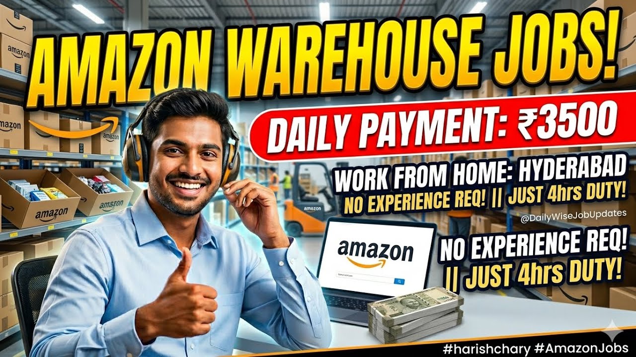 Amazon Jobs || Daily Payment || 4hrs Duty || jobs in hyderabad || 
