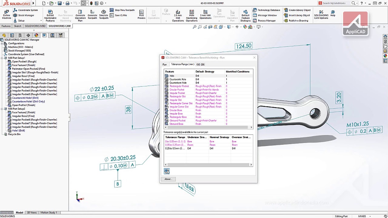 Tutorial SOLIDWORKS CAM 2018 - Bahasa -- Tolerance Based Machining -- (Teguh Iman. R)