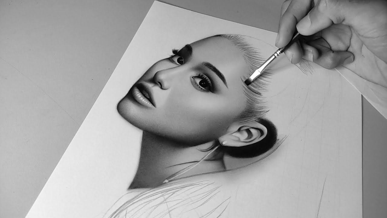 Ariana Grande Charcoal Portrait | Realistic Drawing