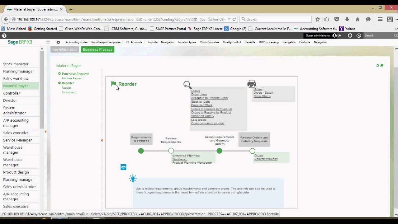 Dashboards in Sage x3