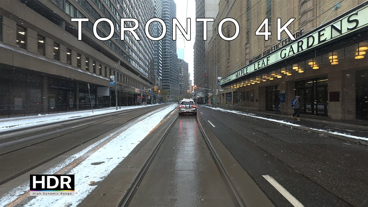 Driving Downtown Toronto Through snow, North York and Scarborough Winter Roads ASMR Driving Tour 4K