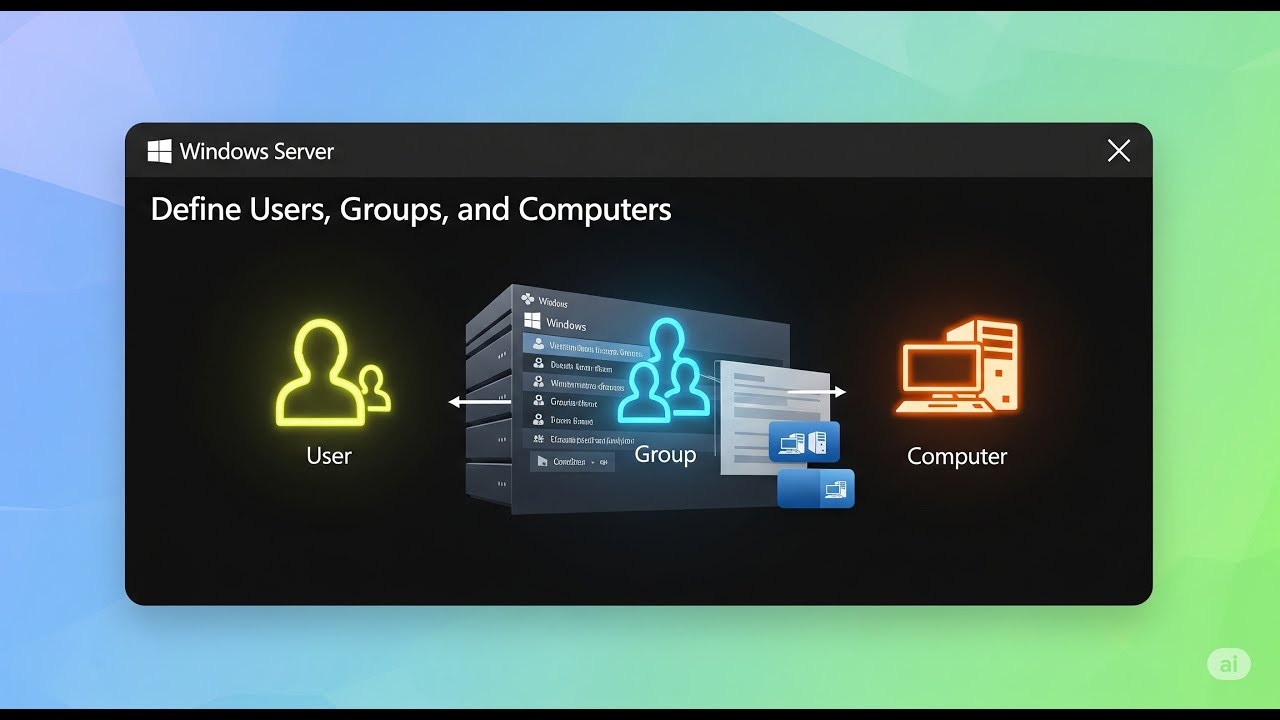 02) Define users, groups, and computers.