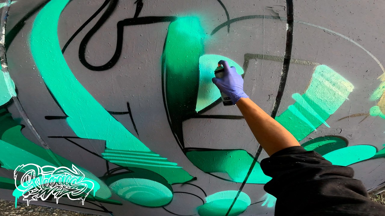 💧 Green & Orange COLOR COMBO Graffiti Letter In The TUNNEL 💧 [ Resaks ]