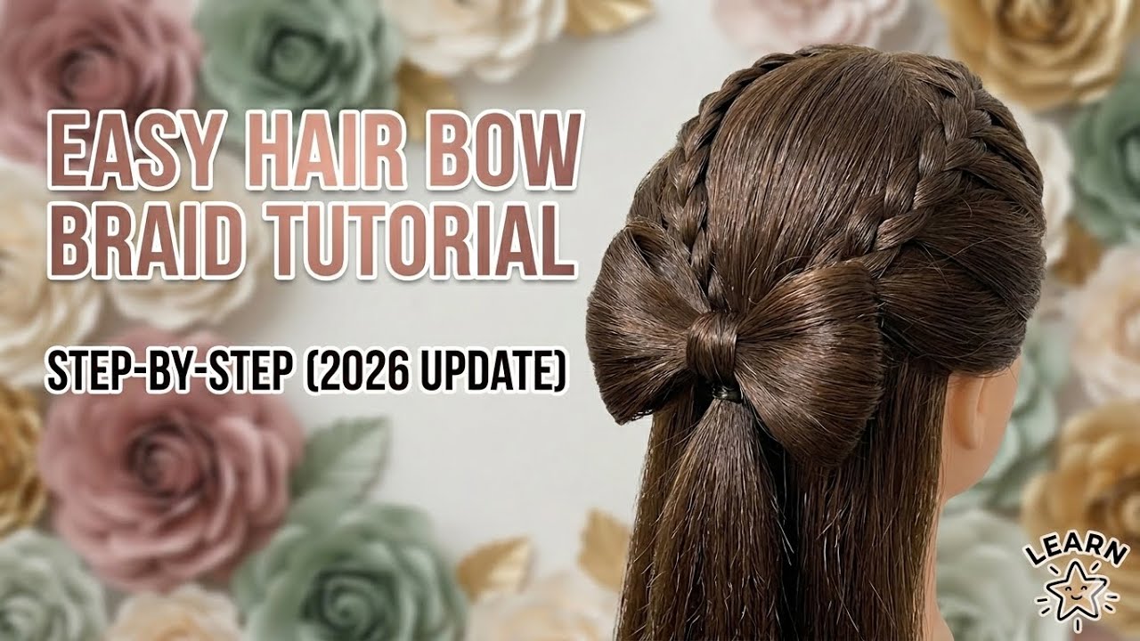 How to Create a DIY Hair Bow Using Your Own Hair | Cute hairstyle for school girls | step by step 