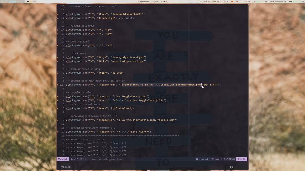 using nvim with glow to preview markdown in realtime