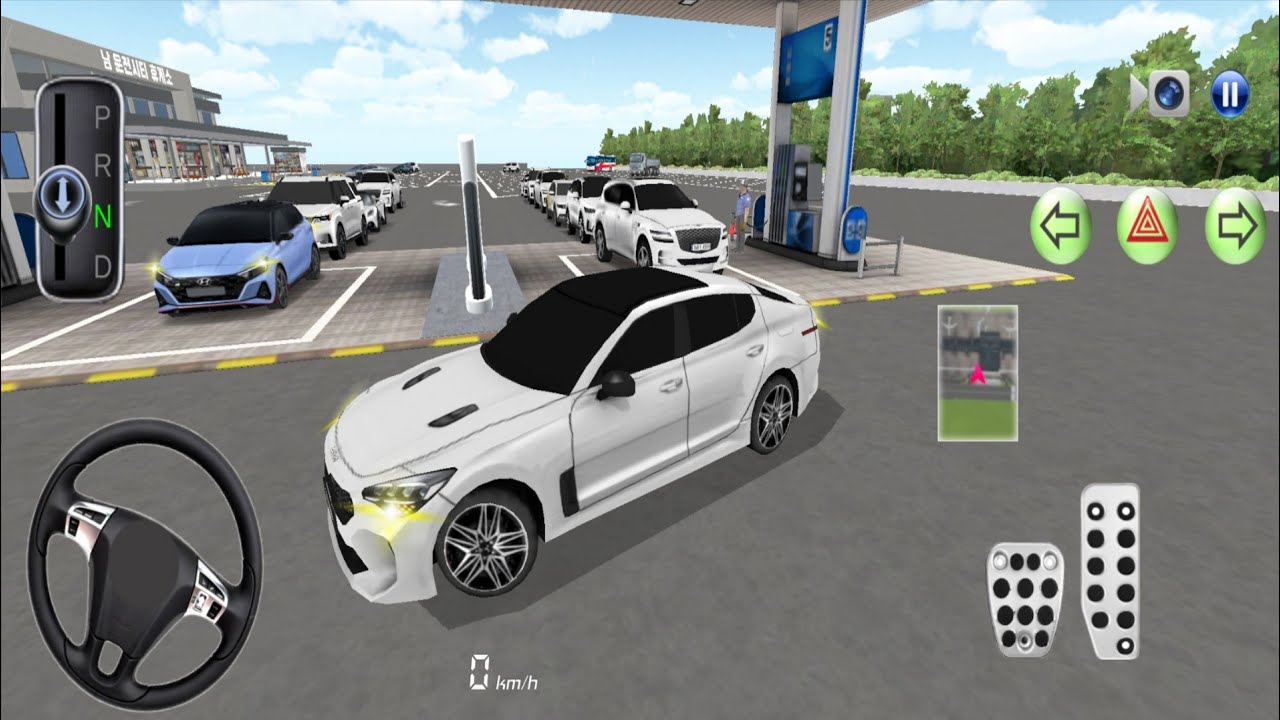 3D Driving Class #66 -  KIA Stinger Car & Parking Area Gas Station -Android Funny Gameplay