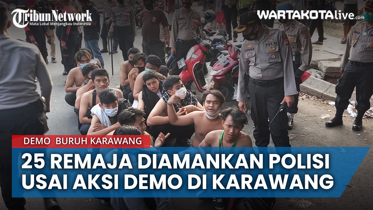 25 Remaja Diamankan Polisi Usai Aksi Demo Buruh di Karawang