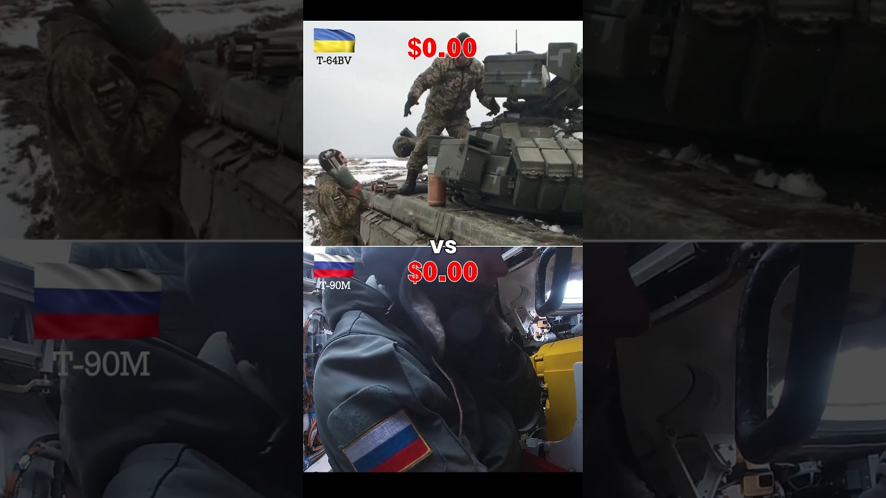 Ukrainian T-64BV vs Russian T-90M &mdash; Cost to Fire #shorts