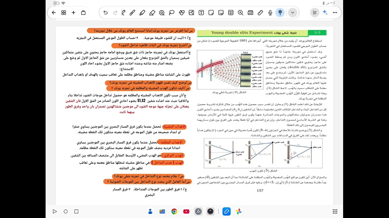 السادس العلمي/الفصل الخامس/البصريات الفيزيائية/تجربة شقي يونك/المحاضرة 4