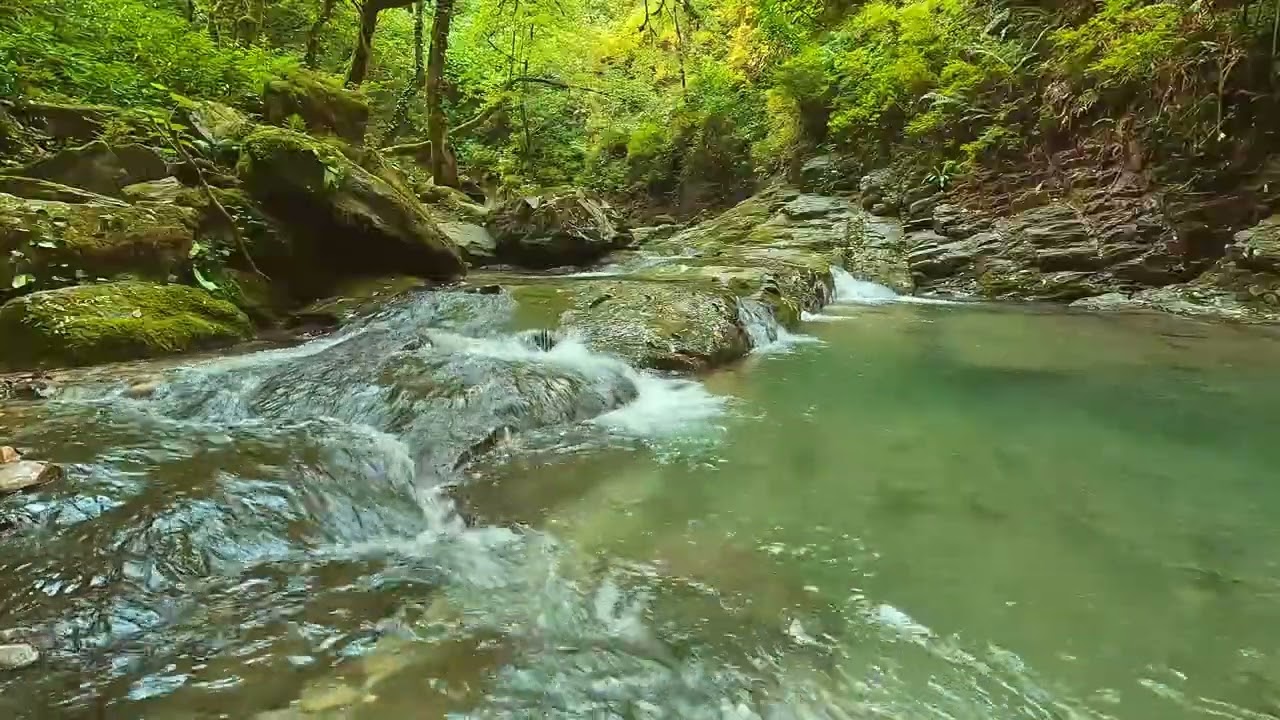 Gentle River with Small Waterfall 🌿 4 Hours ASMR for Sleep & Relaxation