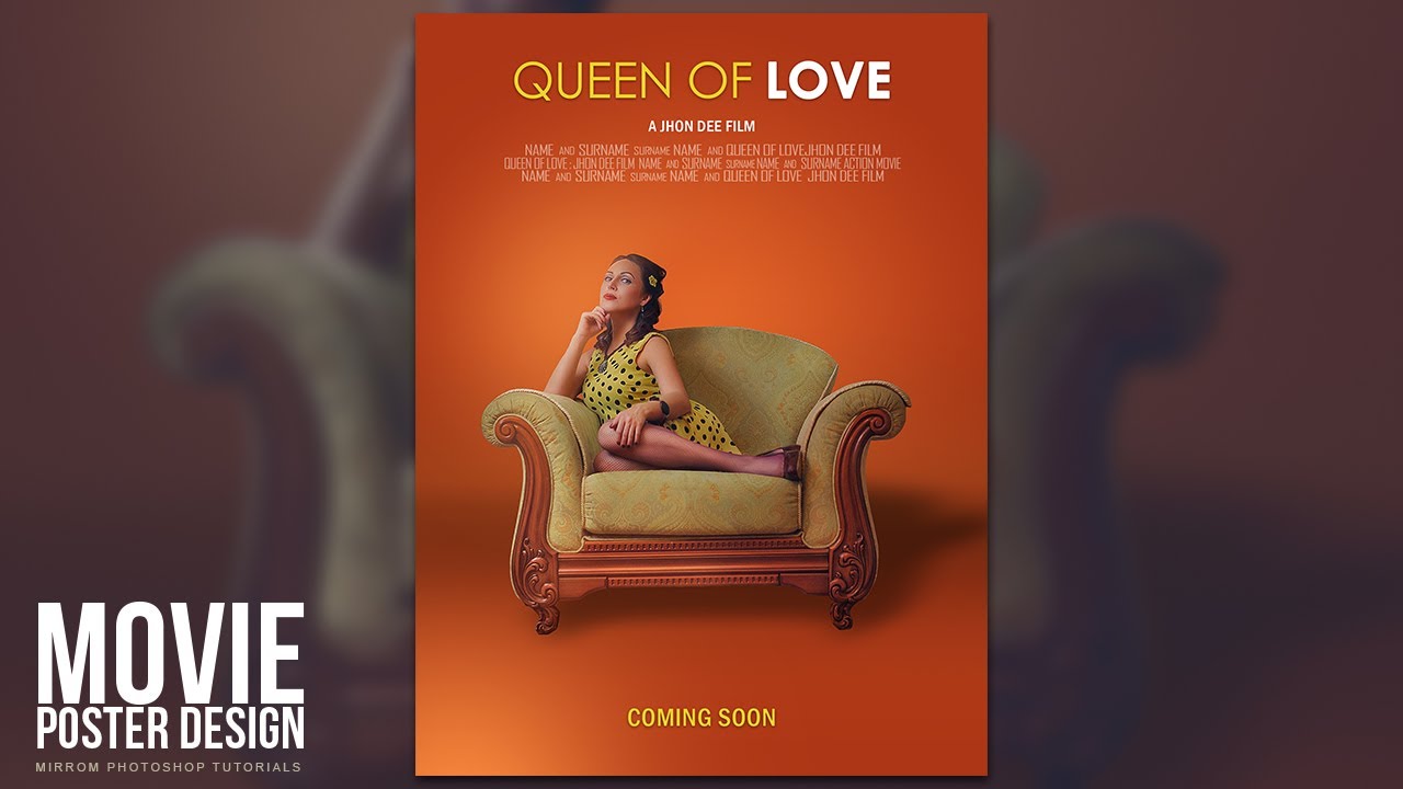 Photoshop Tutorial | Orange Tone and Minimalist For Movie Poster