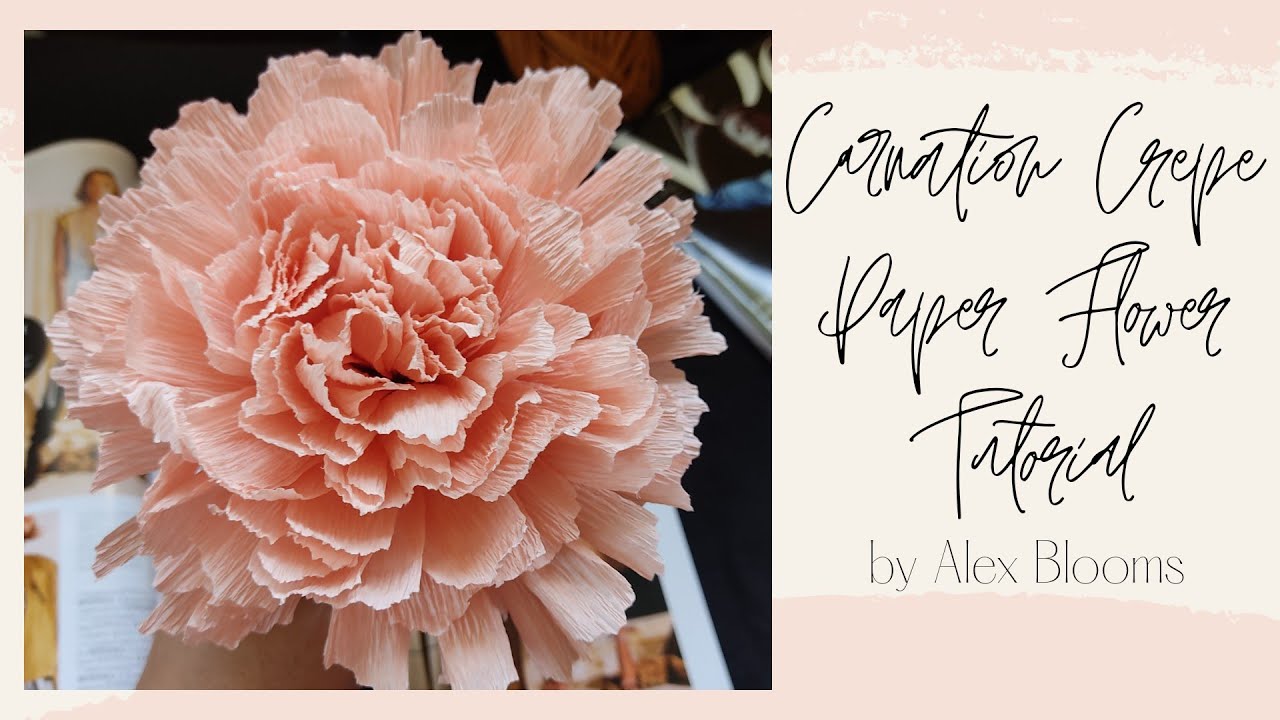 CARNATION CREPE PAPER FLOWER TUTORIAL | DIY CARNATION | PAPER FLOWER | EASY CREPE PAPER TUTORIAL