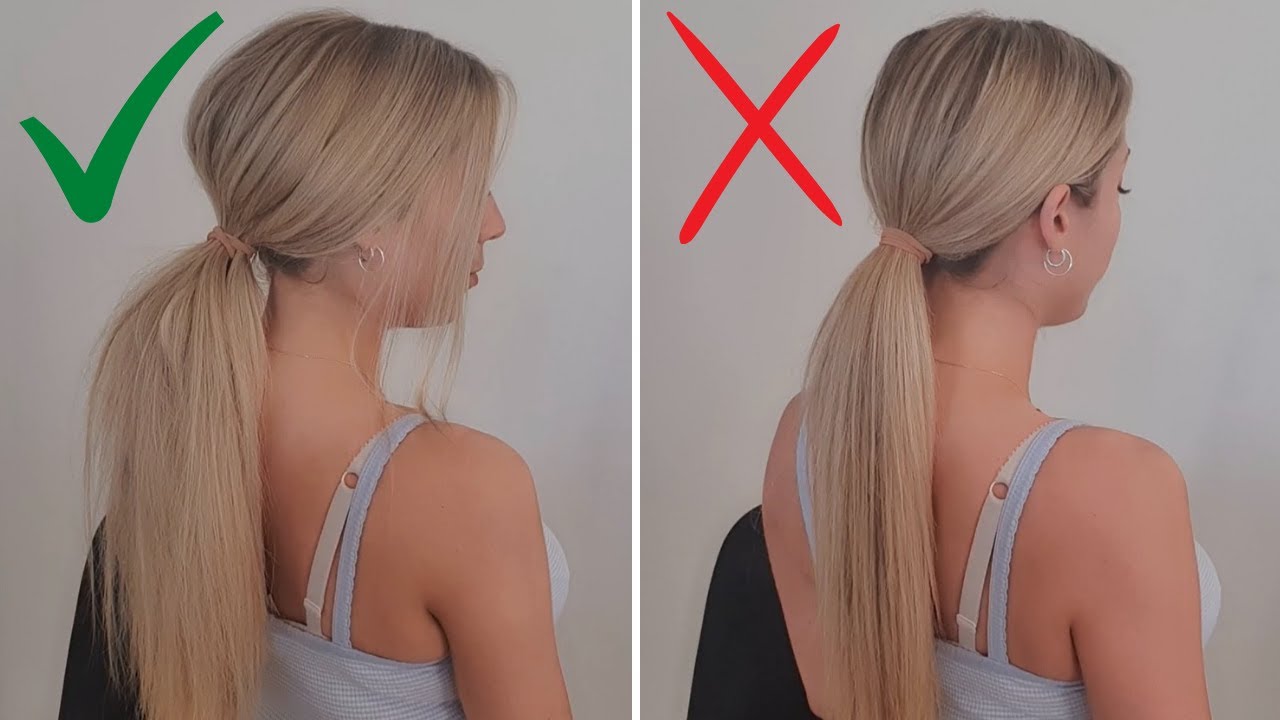 Astuce coiffure avec volume : coiffure ponytail facile ( tuto ponytail basse coiffure french girl )