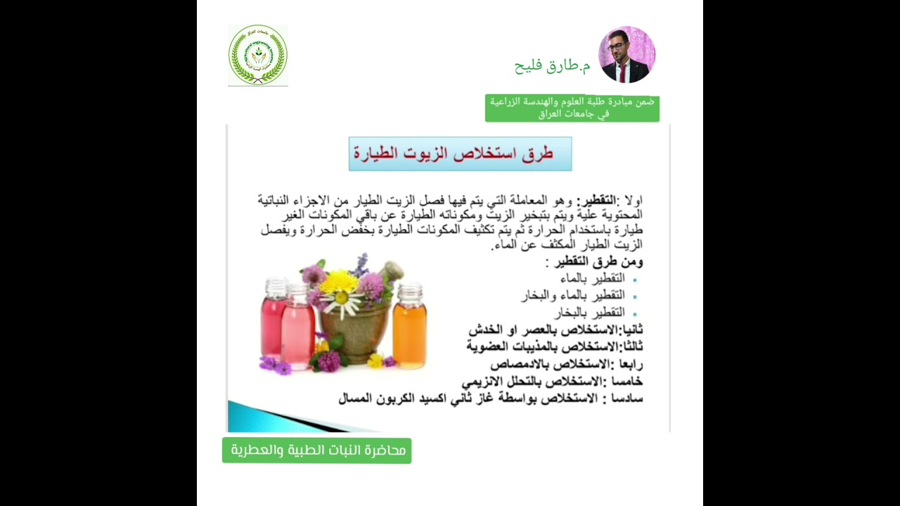 النباتات الطبية والعطرية || #محاضرات_الهندسة_الزراعية