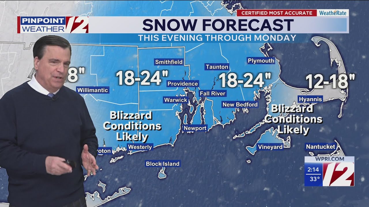 Weather Alert: Update on Tonight-Monday Blizzard