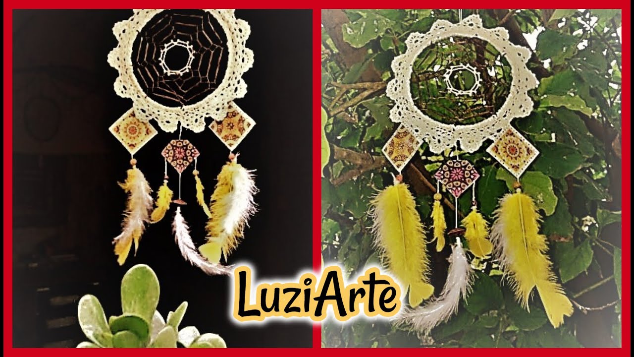 🕸️ Atrapasueños Precioso👋Cómo Prender Encaje/Puntilla a Crochet al Aro🏖️ y Adorno Inferior