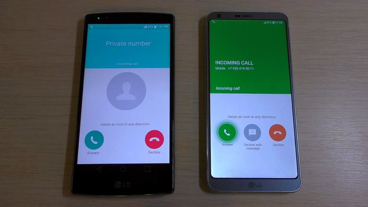 LG G4 vs LG G6 Incoming Call