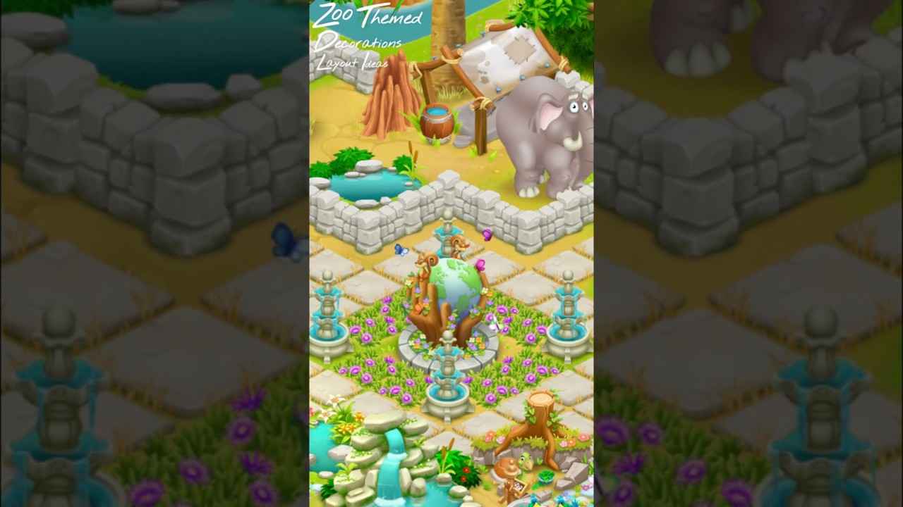 Zoo themed decoration layout ideas in hayday #hayday #haydayfarmdesign #farmdesign #haydayfarm
