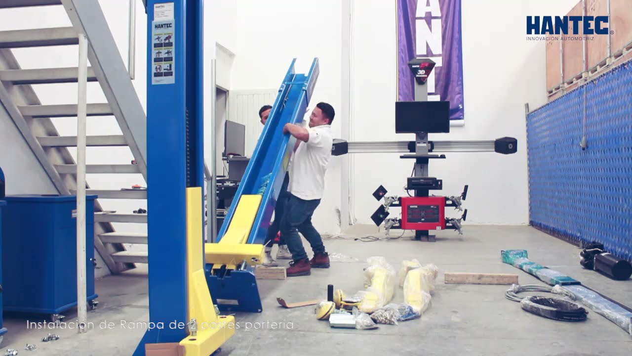 Instalación de Rampa de 2 Postes Hidráulica 4.5 Toneladas