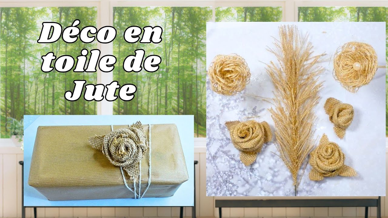 Diy Déco Fleurs en Toile de Jute SUPER Facile et RAPIDE !