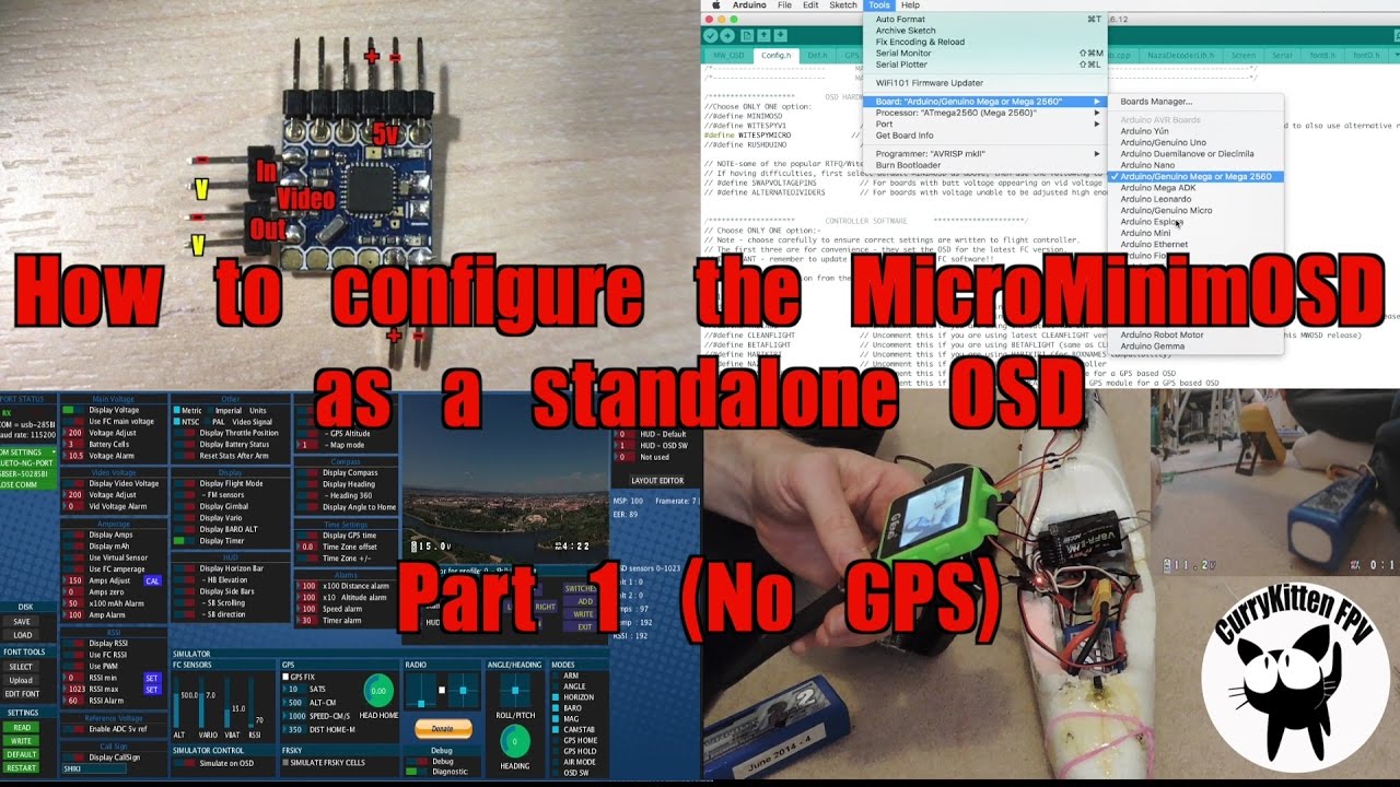 Инструкция по FPV: Настройка MicroMinimOSD в качестве автономного OSD (без полетного контроллера)
