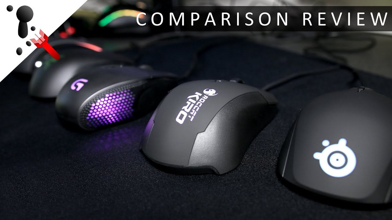SS Rival 100 VS Roccat Kiro VS Logitech G303 VS Razer Abyssus VS Rapoo V300 Mega Comparison Review