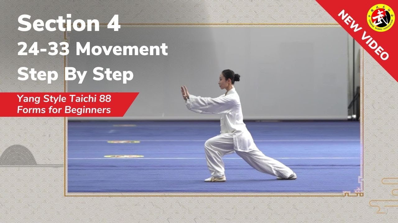 88式《杨式太极拳》分解教学04：24-33动（转身撇身捶、进步搬拦捶、上步揽雀尾、单鞭、云手、单鞭、高探马、右分脚、左分脚、转身左蹬脚）| 宗维洁