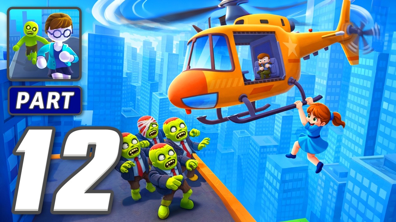 Helicopter Escape 3D - Gameplay Walkthrough Part 12 - Airborne Escape Run (iOS, Android)