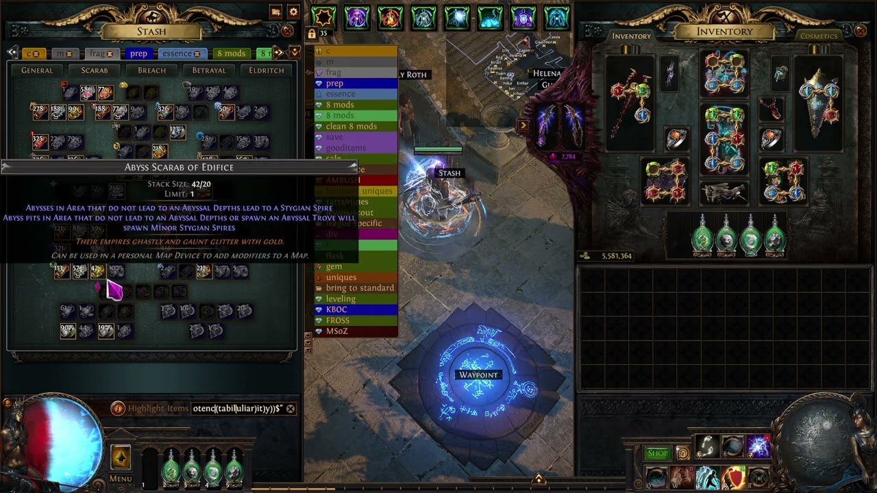 (demo) PoE Stash Regex Generator
