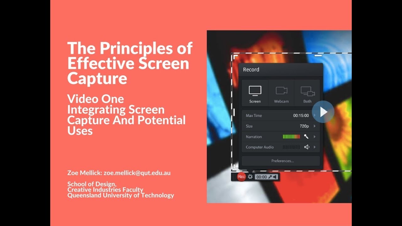 The Principles Of Effective Screen Capture (Video 1 of 3)