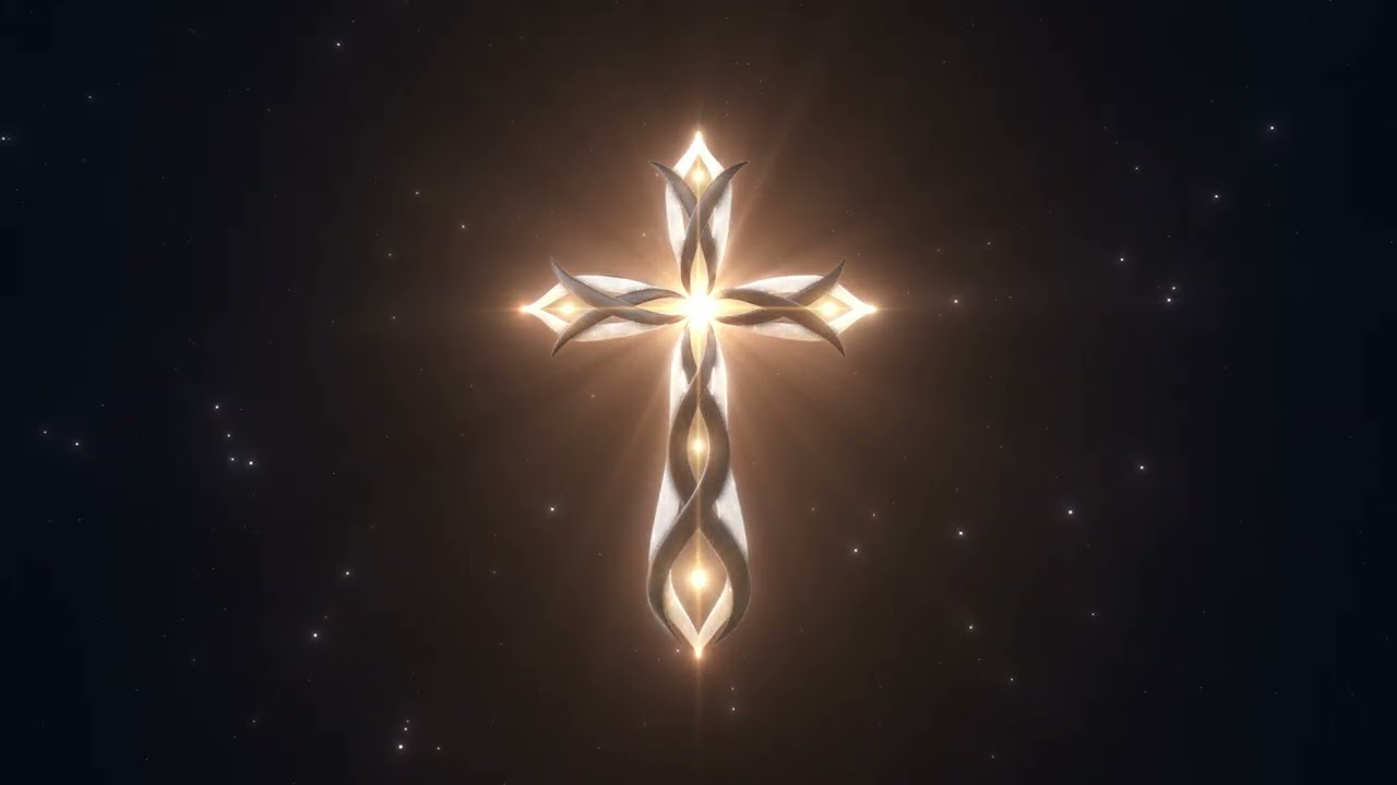 Radiant Golden Cross & Dynamic Particles || 1 Hour 4K Worship & Praise Background Loop