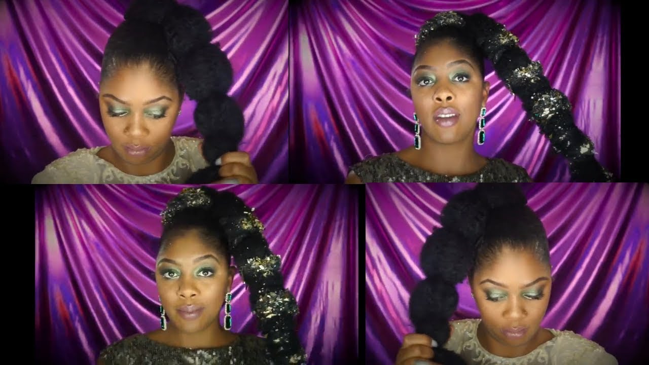 Super SLEEK Bubble/Rubberband Ponytail on Short Natural Hair