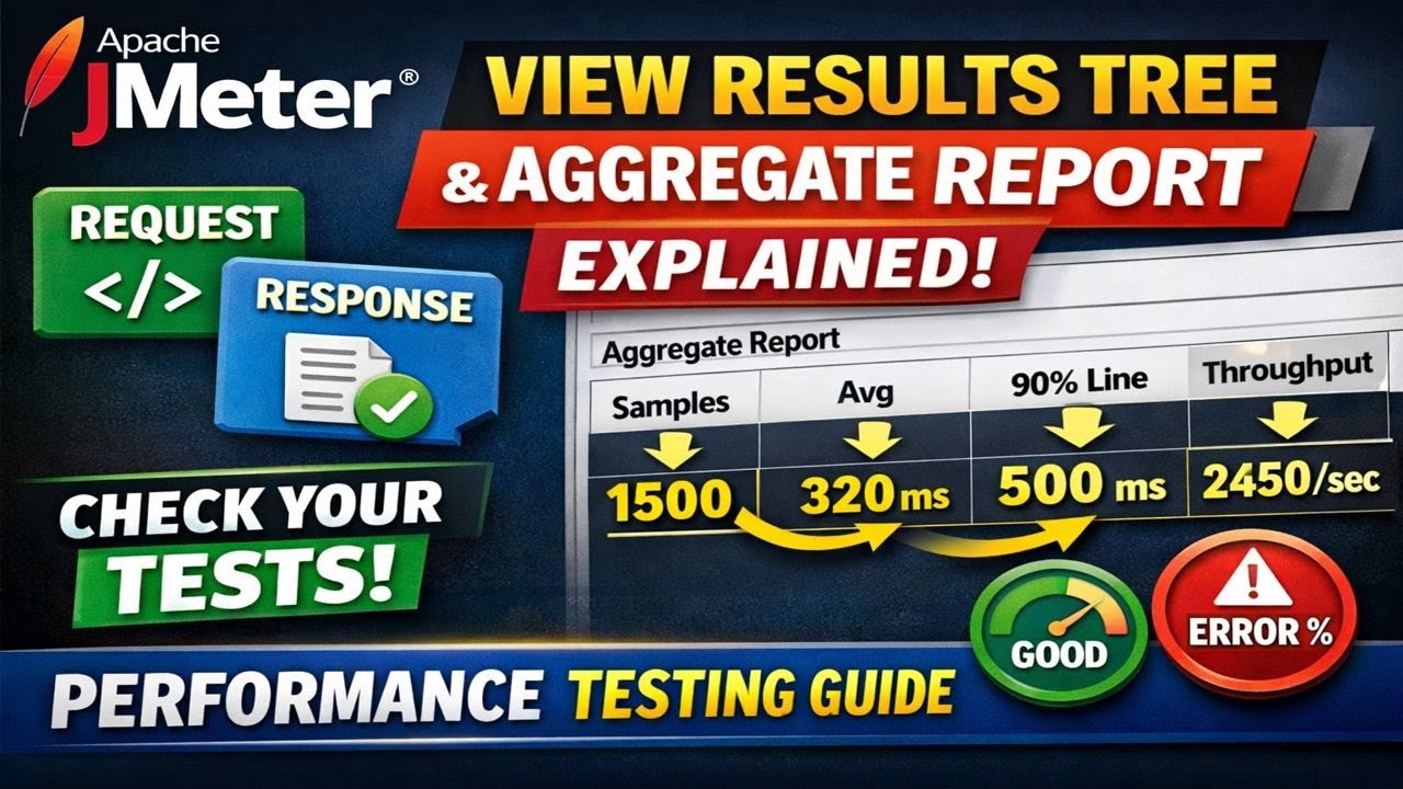 JMeter View Results Tree & Aggregate Report Explained | Performance Testing for Beginners